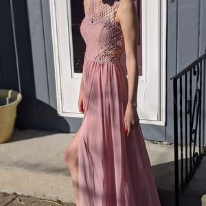 Prom Dress: Embellished Illusion Tulip Gown